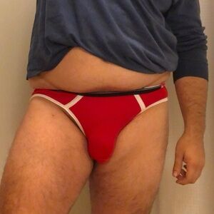 ANDREW CHRISTIAN retro red bikini briefs (XL)